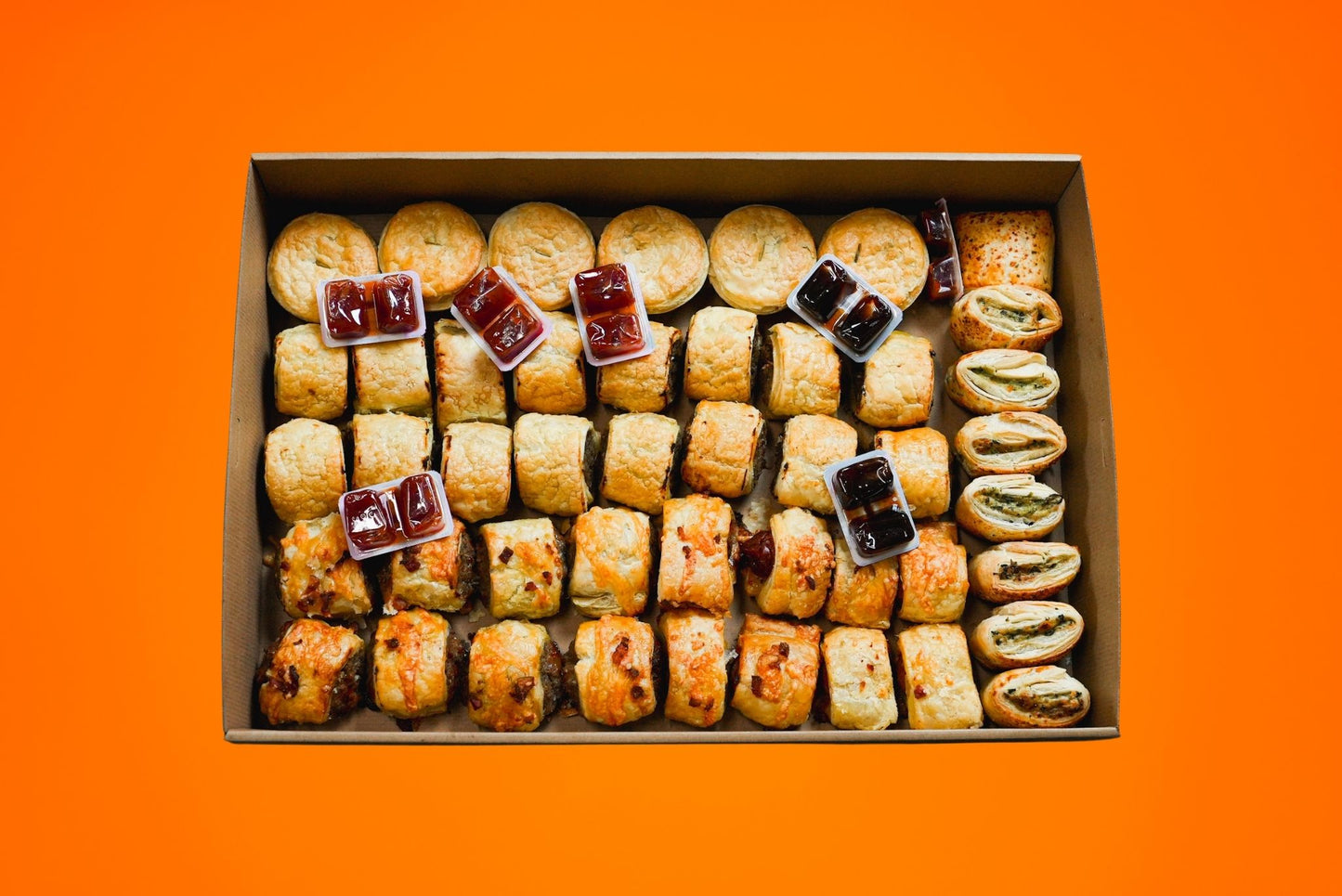 Hot Pastry Finger Food Platter - 44 Pieces/Platter